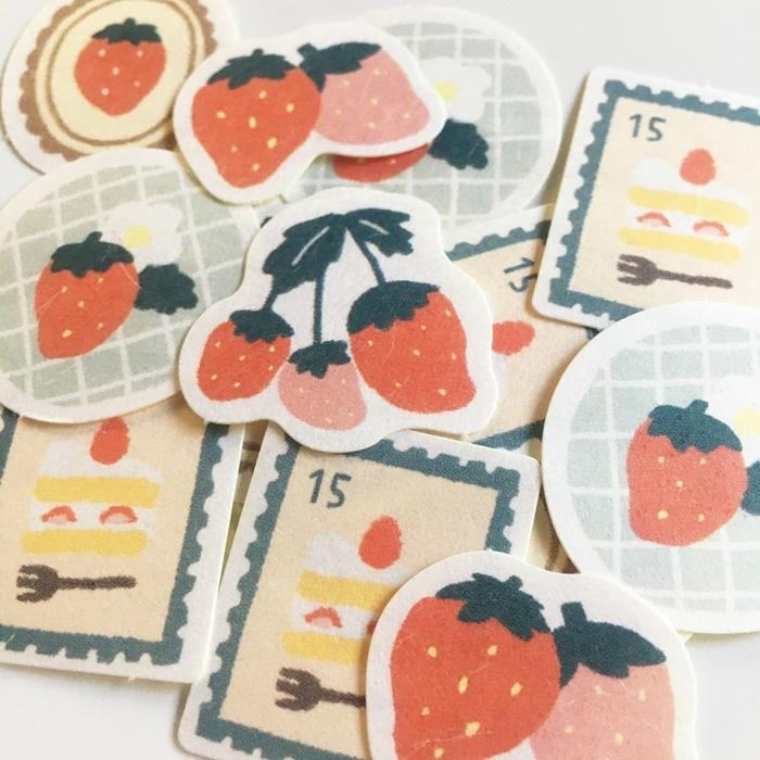 (2024 Spring Limited) Flake Stickers - Strawberry - Techo Treats