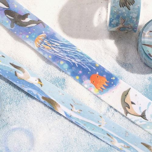 2024 Summer Limited Masking Tape 20mm - Sea Encyclopedia - Techo Treats