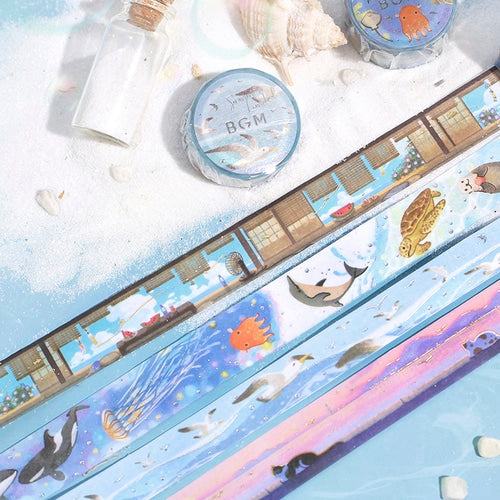 2024 Summer Limited Masking Tape 20mm - Sea Encyclopedia - Techo Treats