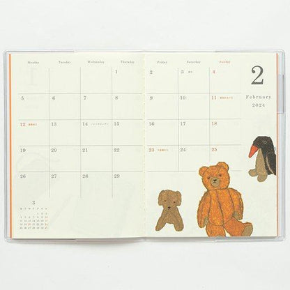 2024 Yusuke Yonezu Monthly Schedule - A6 Soft Cover - Birds - Techo Treats