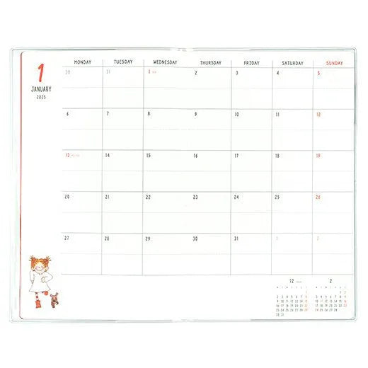 2025 Monthly Schedule Notebook - A5 Slim Soft Cover - COCO and Wondrous Gang