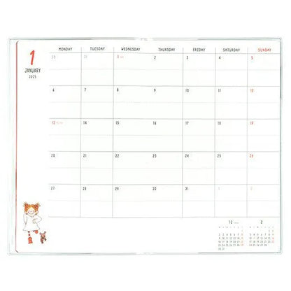 2025 Monthly Schedule Notebook - A5 Slim Soft Cover - COCO and Wondrous Gang