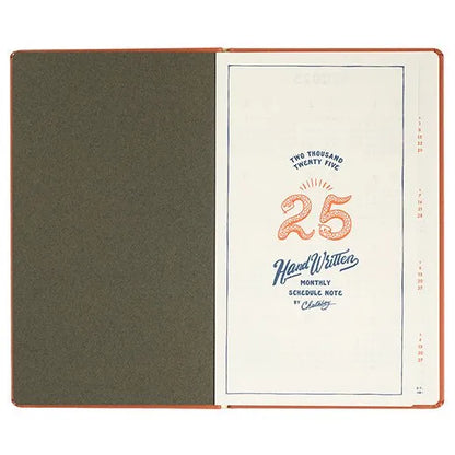 2025 Monthly Schedule Notebook - B6 Slim Hard Cover - Chalkboy - Techo Treats