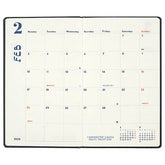 2025 Monthly Schedule Notebook - B6 Slim Hard Cover - Chalkboy - Techo Treats