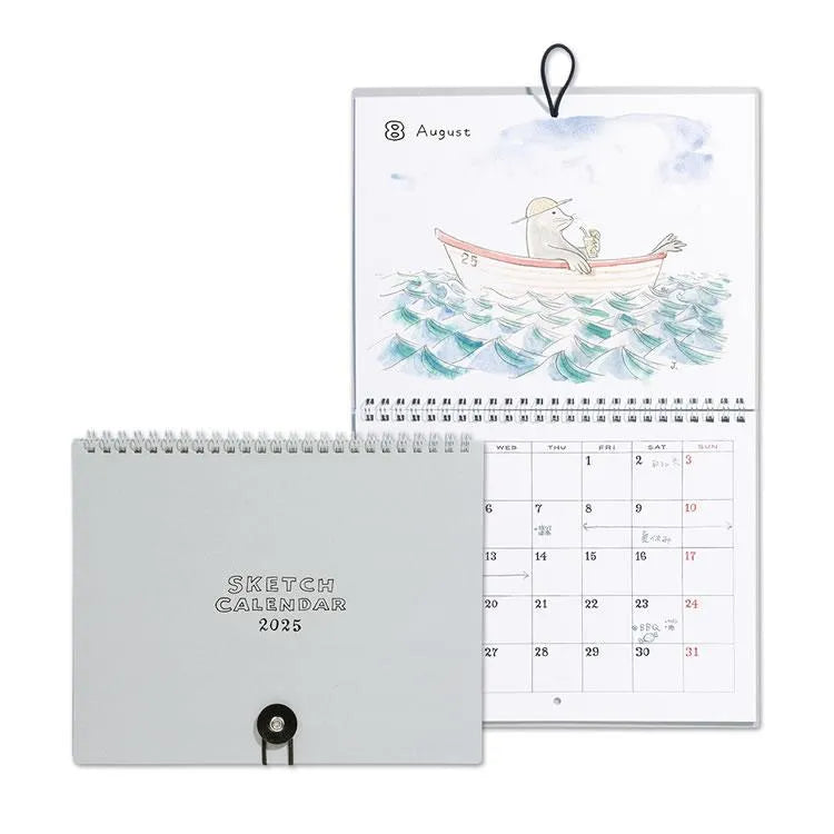 2025 SKETCH CALENDAR - A5 Variant Monthly - Grey - Techo Treats