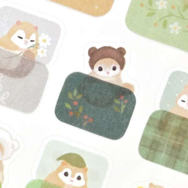 Mattari Animals Sticker Sheet (Night) - Flying Squirrel