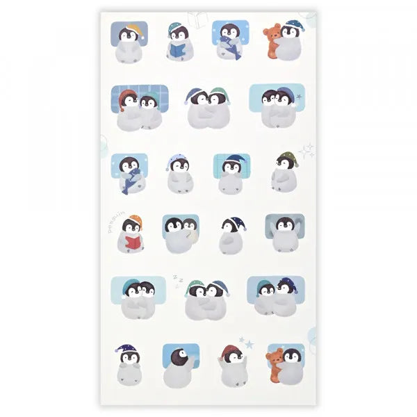 Mattari Animals Sticker Sheet (Night) - Penguin