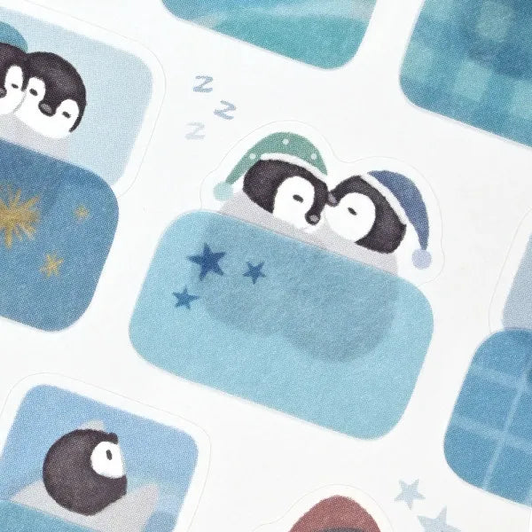 Mattari Animals Sticker Sheet (Night) - Penguin