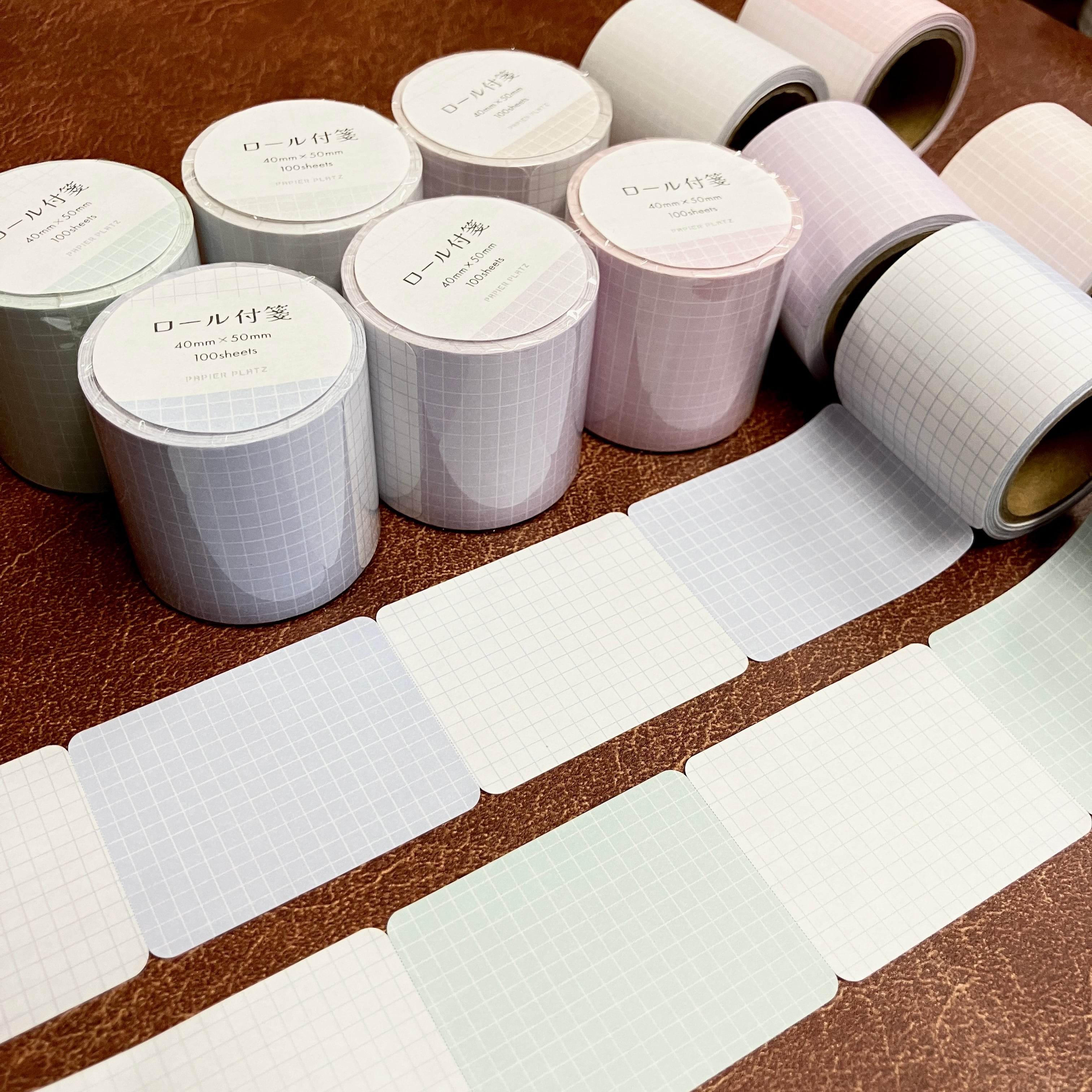 3mm Grid Roll Sticky Notes (6 colors) (Gift) - Papier Platz - Gray by Techo Treats Stationery