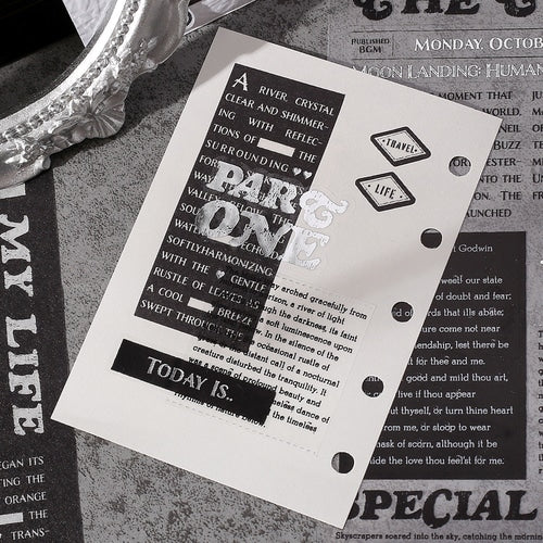 Collage Seal Foil-stamped Planner Sticker - Newspaper