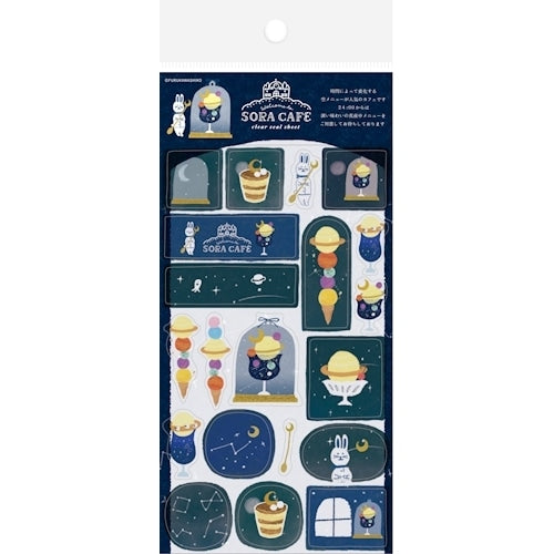 SORA CAFE Clear Sticker Sheet - Midnight