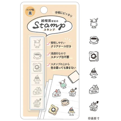 6-in-1 Self-inking Stamp Set Vol.1 - Stamp for Cafe Lovers - KAMIO JAPAN - Default Title by Techo Treats Stationery