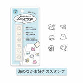6-in-1 Self-inking Stamp Set Vol.2 - Stamp for Sea Creatures Lovers - KAMIO JAPAN - Default Title by Techo Treats Stationery