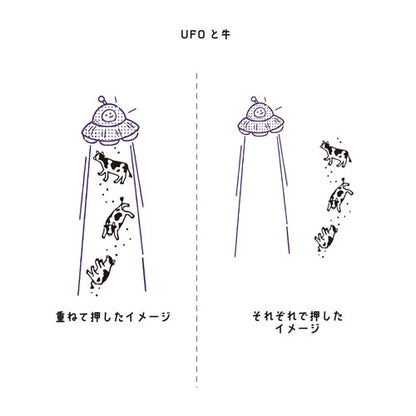 Hancoco deco 2-in-1 Layer Stamp - UFO and Cows