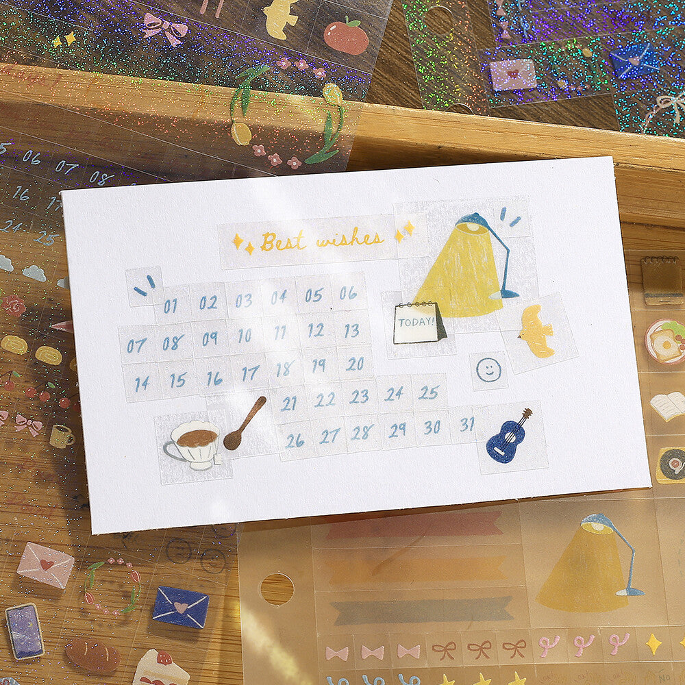 Mini CUBE Seal Planner Sticker - Pencil Doodle