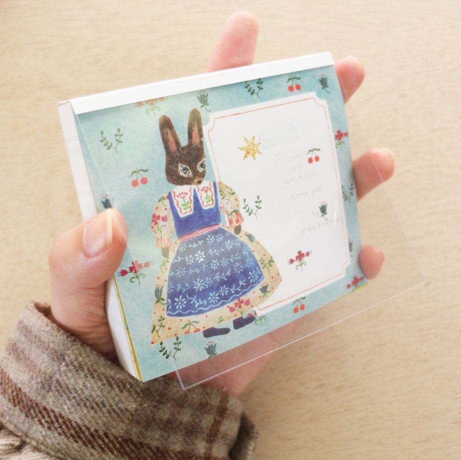 Aiko Fukawa Block Memo - flower and animals - cozyca products - Default Title by Techo Treats Stationery