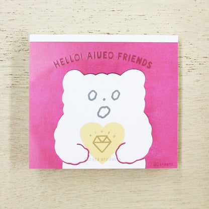 AIUEO Block Memo - HELLO! AIUEO FRIENDS - cozyca products - Default Title by Techo Treats Stationery