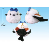 AMUSE Shimaenaga Long-tailed Tit Stuffed Toy (10cm) - Sedia x Kotori Cafe Limited Edition (2 designs) - Ribbon by Techo Treats Stationery