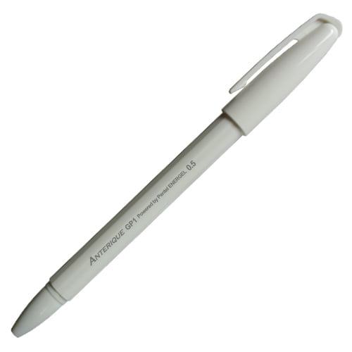Anterique GP1 Cap Knock Gel Pen 0.5mm - Black (Pentel Energel) - Snow White by Techo Treats Stationery