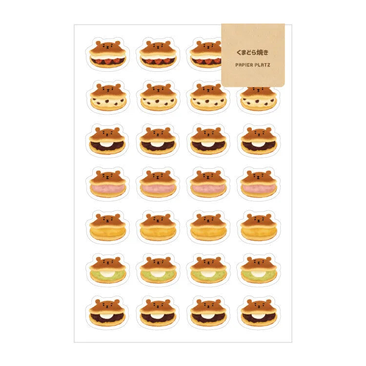 AOYOSHI Food x Animal Sticker - 043 Dorayaki Bear - Techo Treats