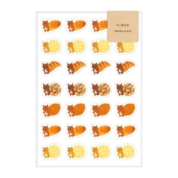 AOYOSHI Food x Animal Sticker Vol.1 - 007 Bakery Squirrel - Papier Platz - Default Title by Techo Treats Stationery