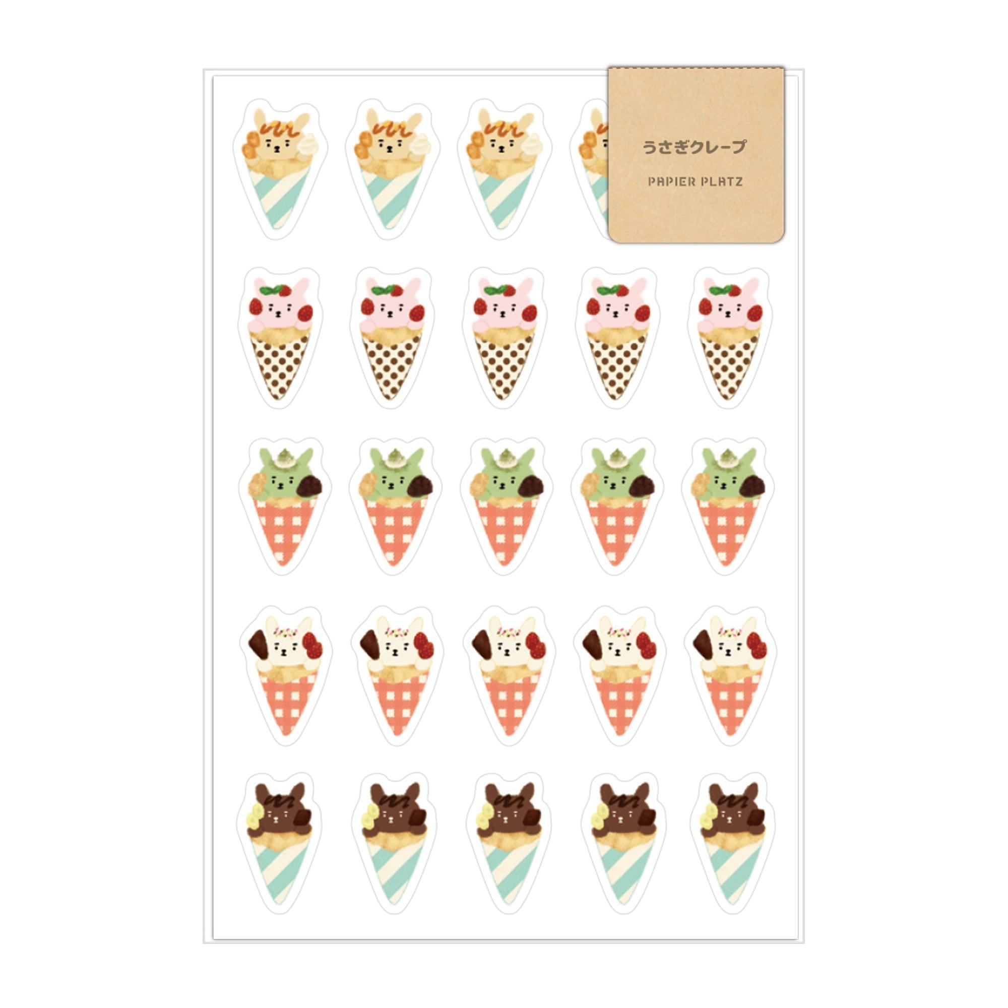 AOYOSHI Food x Animal Sticker Vol.2 - 023 Crepe Rabbit - Papier Platz - Default Title by Techo Treats Stationery