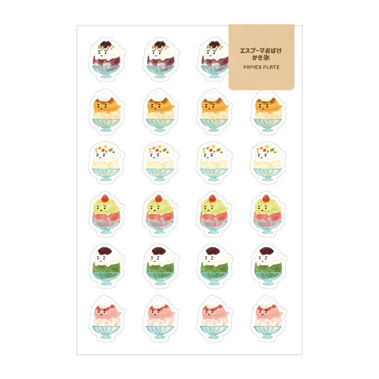 AOYOSHI Food x Animal Sticker Vol.3 - 041 Shaved Ice Espuma Ghost - Papier Platz - Default Title by Techo Treats Stationery