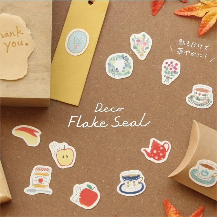Autumn Limited Flake Stickers - Apple and Rabbit - Furukawa Shiko - Default Title by Techo Treats Stationery