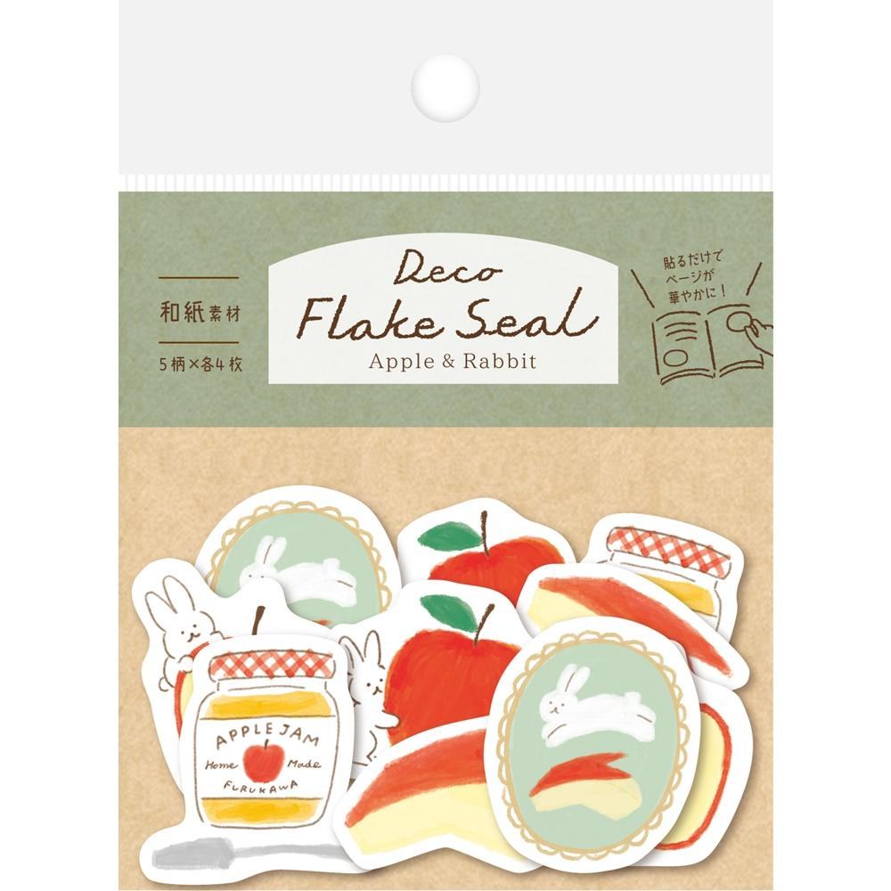 Autumn Limited Flake Stickers - Apple and Rabbit - Techo Treats