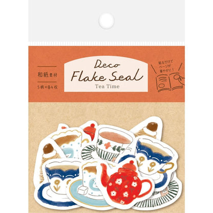 Autumn Limited Flake Stickers - Tea Time - Furukawa Shiko - Default Title by Techo Treats Stationery