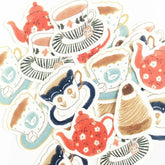 Autumn Limited Flake Stickers - Tea Time - Furukawa Shiko - Default Title by Techo Treats Stationery