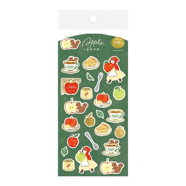 Autumn Limited Foil-stamped Sticker Sheet - Apple Shop - Techo Treats