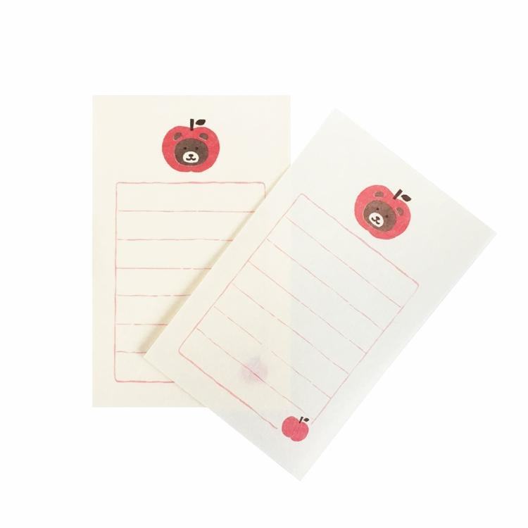 Autumn Limited Mini Letter Set - Bear and Apple - Furukawa Shiko - Default Title by Techo Treats Stationery