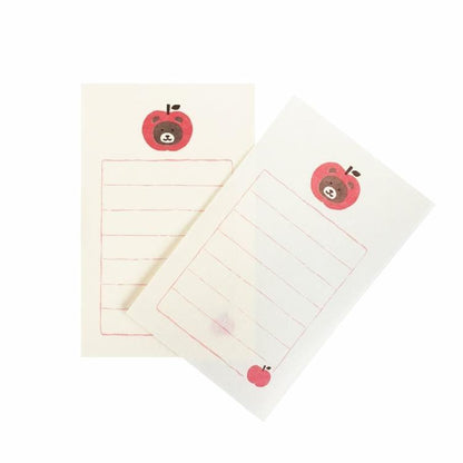 Autumn Limited Mini Letter Set - Bear and Apple - Furukawa Shiko - Default Title by Techo Treats Stationery