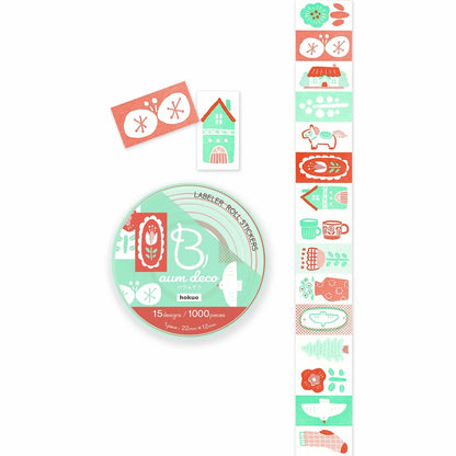 Beverly Baum deco Labeler Roll Stickers (9 designs) - Scandinavian by Techo Treats Stationery