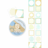 Beverly Baum deco Labeler Roll Stickers (9 designs) - Square - Cotton Blue Frame by Techo Treats Stationery