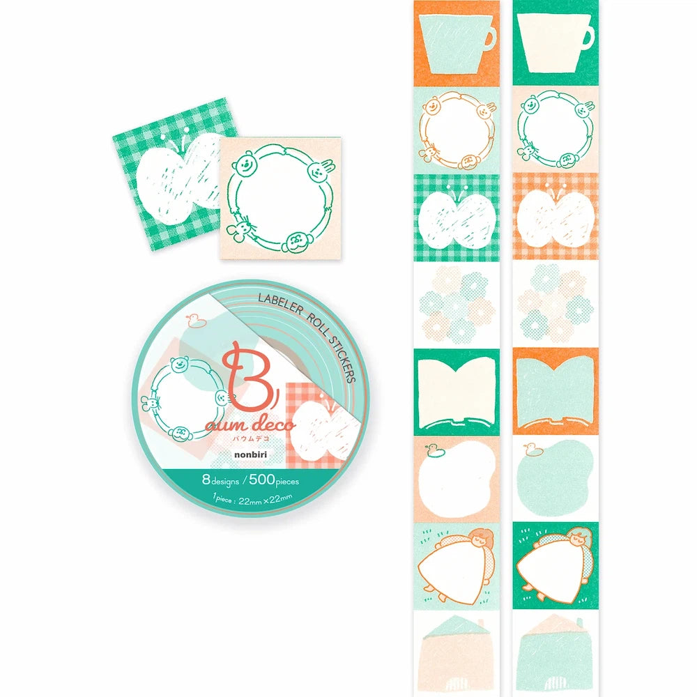 Beverly Baum deco Labeler Roll Stickers (9 designs) - Square - Relaxing by Techo Treats Stationery