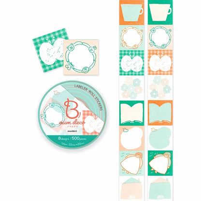 Beverly Baum deco Labeler Roll Stickers (9 designs) - Square - Relaxing by Techo Treats Stationery