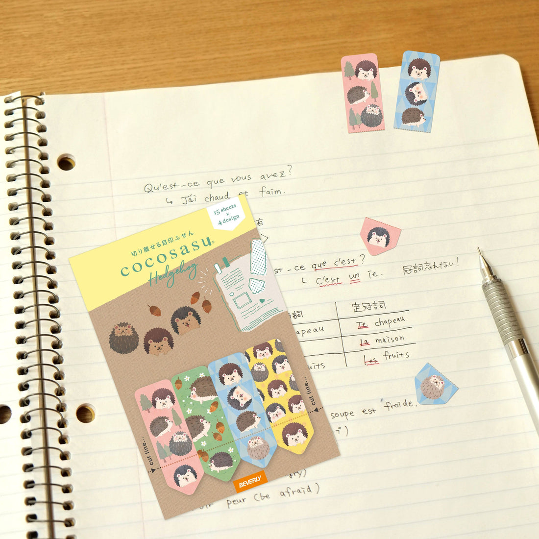 Beverly cocosasu Separable Sticky Notes - Hedgehog - Default Title by Techo Treats Stationery