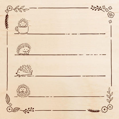 Beverly Colorful Rubber Stamp - Hedgehog Stroll - Default Title by Techo Treats Stationery