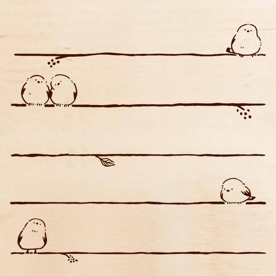 Beverly Colorful Rubber Stamp - Shimaenaga Long-tailed Tit Taking a Break - Default Title by Techo Treats Stationery