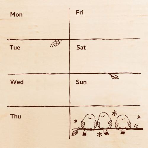 Beverly Colorful Rubber Stamp - Shimaenaga Long-tailed Tit Weekly Calendar - Default Title by Techo Treats Stationery