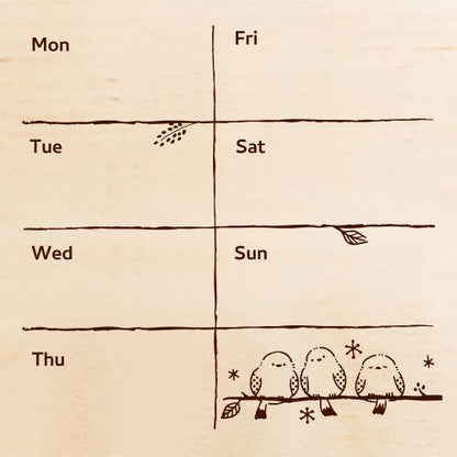Beverly Colorful Rubber Stamp - Shimaenaga Long-tailed Tit Weekly Calendar - Default Title by Techo Treats Stationery