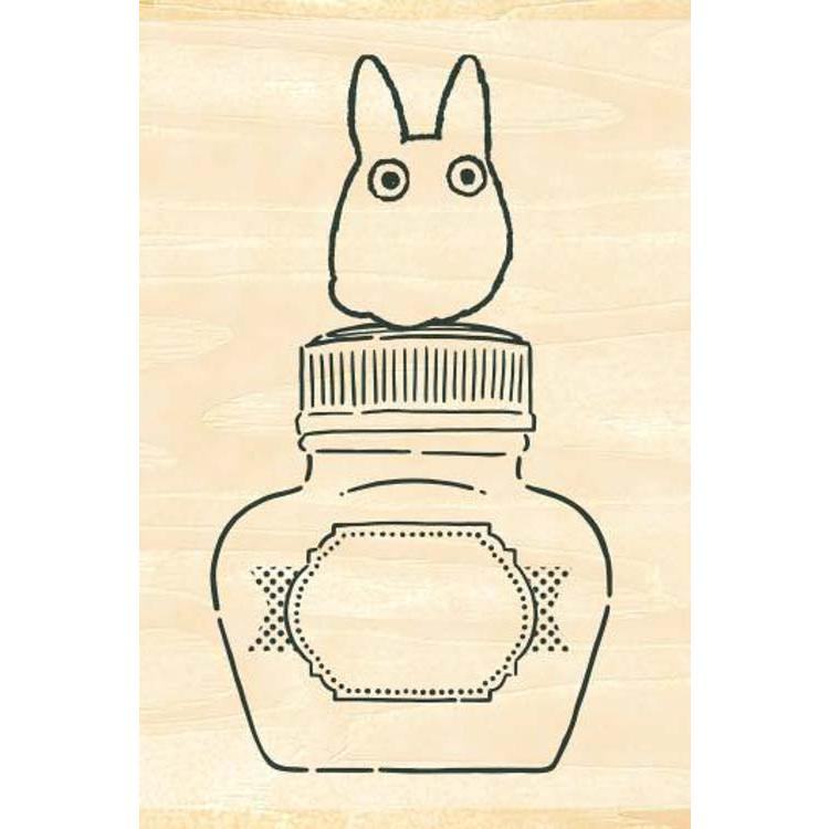 Beverly Ghibli x Ink Pal Rubber Stamp - Little Totoro and Ink Bottle - Default Title by Techo Treats Stationery