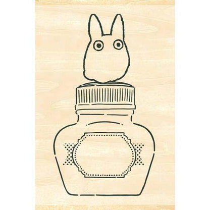 Beverly Ghibli x Ink Pal Rubber Stamp - Little Totoro and Ink Bottle - Default Title by Techo Treats Stationery