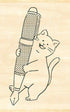 Beverly Ink Pal Rubber Stamp - Cat and Fountain Pen - Default Title by Techo Treats Stationery