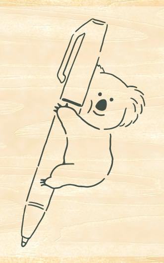 Beverly Ink Pal Rubber Stamp - Koala and Pen - Default Title by Techo Treats Stationery