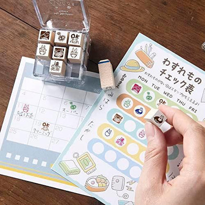 Beverly My Neighbor Totoro Check Rubber Stamp Set in Clear Case (2) - Default Title by Techo Treats Stationery