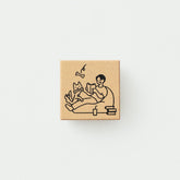 Beverly Sankakeru Currently on Vacation Rubber Stamp - Reading Manga - Default Title by Techo Treats Stationery