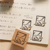Beverly Sankakeru Currently on Vacation Rubber Stamp - View outside Window - Default Title by Techo Treats Stationery